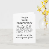 Arbeit Jubiläumskarte, mit uns zu arbeiten ist Ihr Karte (Gelbe Blume)