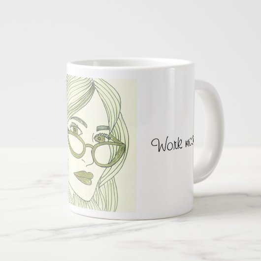 Arbeit Jumbo-Tasse (Vorderseite Rechts)