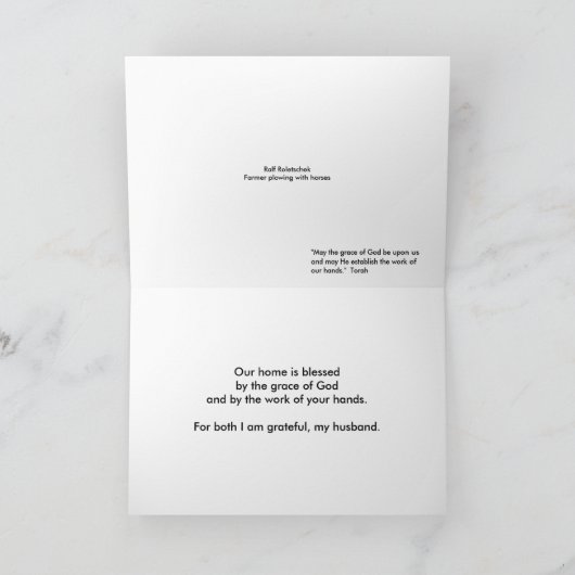 Arbeit Karte (Innenseite)