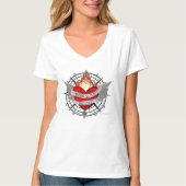 ARBEIT LIEBE BALANCE Kompass Design T-Shirt (Vorderseite)