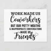 Arbeit machte uns zu Mitarbeitern, aber unsere arm Postkarte (Vorderseite)