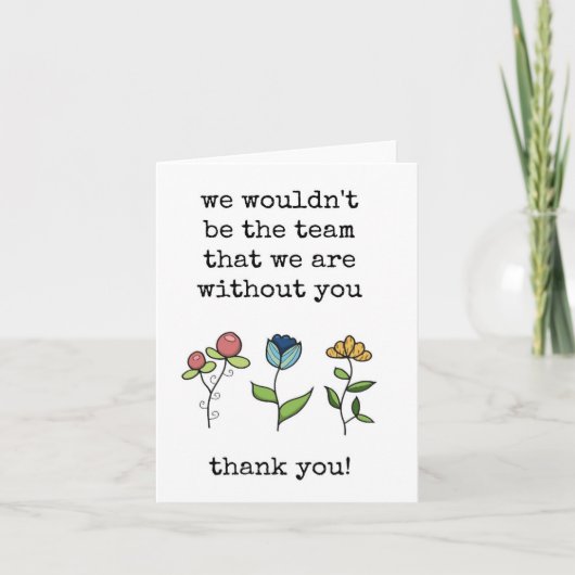 Arbeit, Mitarbeiter, Teamwertkarte Karte (Vorderseite)