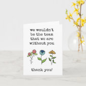 Arbeit, Mitarbeiter, Teamwertkarte Karte (Gelbe Blume)