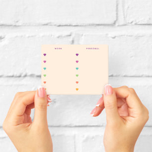 Arbeit Persönliche Bunte-Herzen-Checkliste Post-it Klebezettel