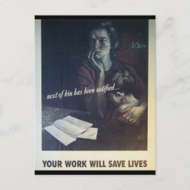 Arbeit Rette Leben im Zweiten Weltkrieg Postkarte