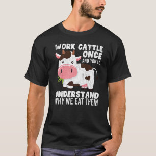 Arbeit Rinder Einst Süße Kühe Tier Grafik T-Shirt