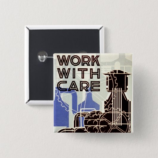 Arbeit sorgfältig button (Vorne & Hinten)