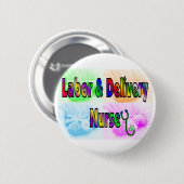 Arbeit u. Lieferungs-Krankenschwester Button (Vorne & Hinten)
