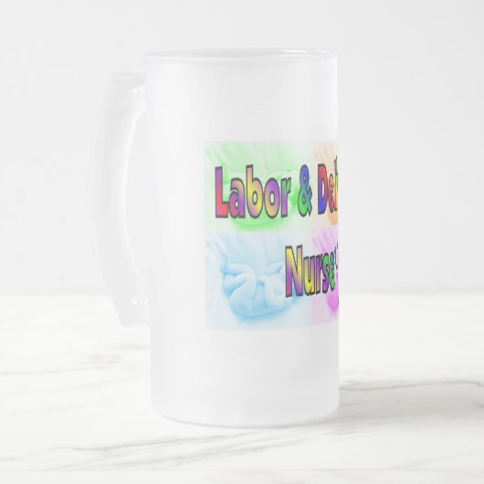 Arbeit u. Lieferungs-Krankenschwester Mattglas Bierglas (Vorderseite Links)