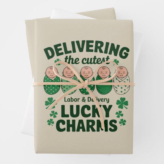 Arbeit und Lieferung Glücksbringer Charm Nurse Kle Geschenkpapier Set (Beispiel)