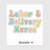 Arbeit und Lieferung Krankenwagen Groovy Retro Aufkleber (Blatt)