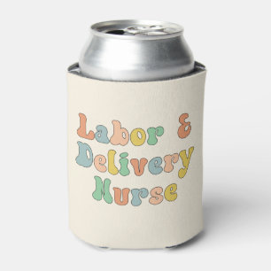 Arbeit und Lieferung Krankenwagen Groovy Retro Dosenkühler