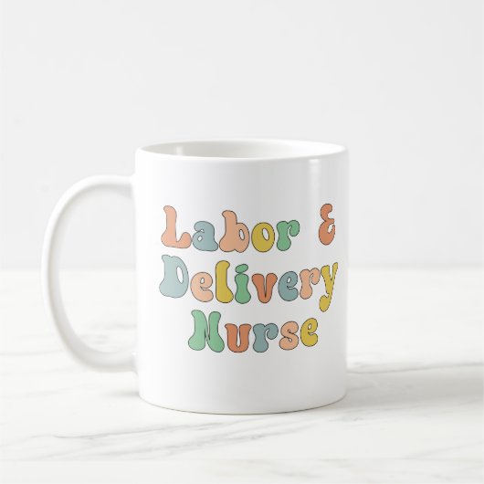 Arbeit und Lieferung Krankenwagen Groovy Retro Kaffeetasse (Links)