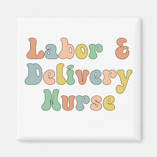 Arbeit und Lieferung Krankenwagen Groovy Retro Magnet (Vorne)