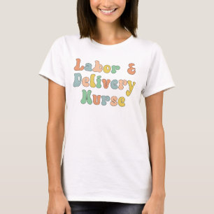 Arbeit und Lieferung Krankenwagen Groovy Retro T-Shirt