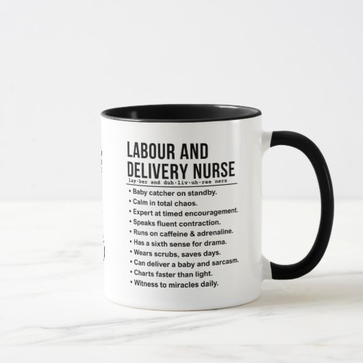 Arbeit und Lieferung Tasse (Rechts)