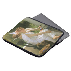 Arbeit unterbrochen von Bouguereau, Engelsporträt Laptopschutzhülle