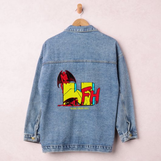 Arbeit von Hell Demons Blume Grunge Goth Emwork Jeansjacke (Hangar)