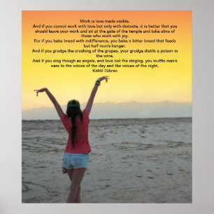Arbeit von Kahlil Gibran Poster