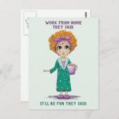 Arbeit von Zuhause Funny Postkarte (Vorne/Hinten)