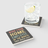 Arbeit von Zuhause Mitarbeiter des Monats I Steinuntersetzer (Seitenansicht)