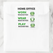 Arbeit von Zuhause Office Funny Quadratischer Aufkleber (Tasche)