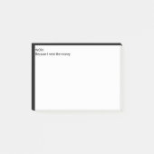 Arbeit, weil ich Geld brauche Post-it Klebezettel (Vorderseite)