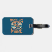 Arbeit weniger Surfen mehr Gepäckanhänger (Rückseite horizontal)