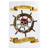 Arbeit wie ein Kapitän Party Like ein Pirat Mittlere Geschenktüte (Vorderseite)