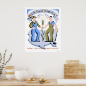 Arbeit zahlt Amerika 1939 WPA Poster (Küche)