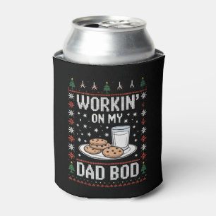Arbeite an meinem Dad Bod Dad Weihnachten Hässlich Dosenkühler