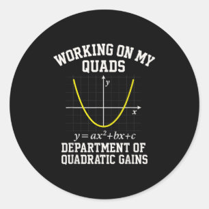Arbeite an meinem Quadlustig Algebra Mathe Sportle Runder Aufkleber