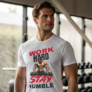 Arbeite Hart Bleib Bescheiden Gym T-Shirt | Motivi