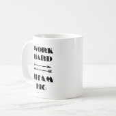 Arbeite Hart Träume Groß Kaffeetasse (Vorderseite Links)
