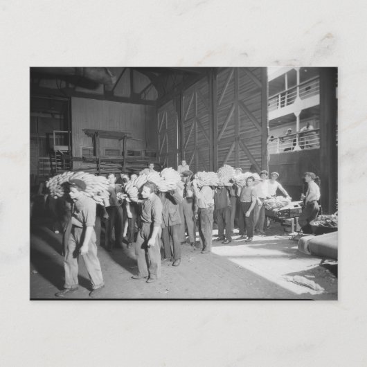 Arbeiten am Bananenboot - Vintag Postkarte (Vorderseite)