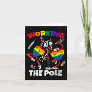 Arbeiten am Pole Nurse Lgbt-q Gay Pride Rainbow Nu Karte