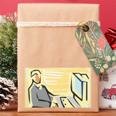 Arbeiten an einem Computer-Aufkleber Rechteckiger Aufkleber