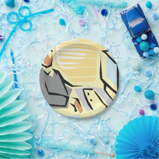 Arbeiten an einem Computer-Paper-Teller Pappteller (Party)