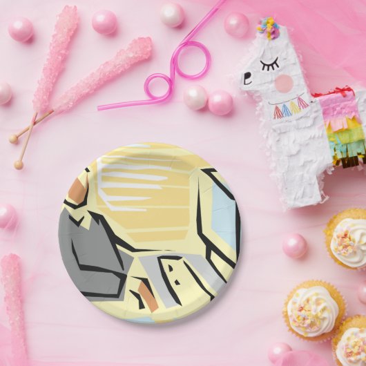 Arbeiten an einem Computer-Paper-Teller Pappteller (Party)