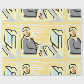 Arbeiten an einem Computer-Wrapper Geschenkpapier (Flach)