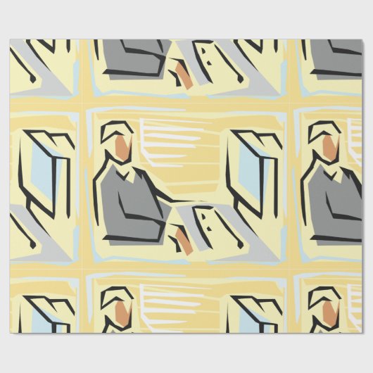 Arbeiten an einem Computer-Wrapper Geschenkpapier (Flach)