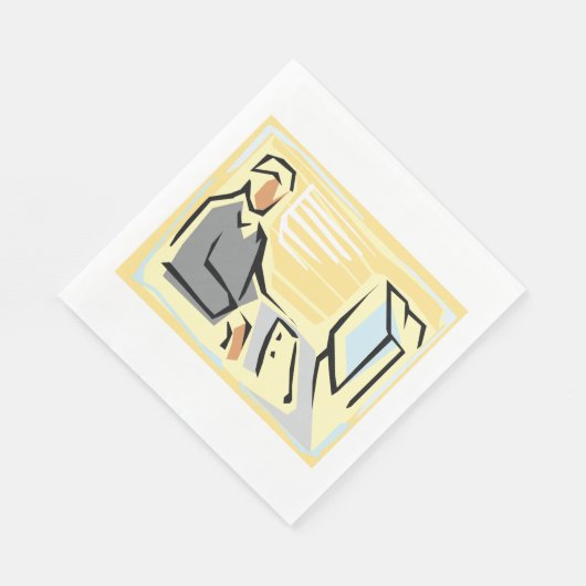 Arbeiten an einem Computerpapier Napkins Serviette (Ecke)