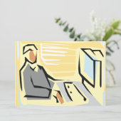 Arbeiten an einer Computereinladung Einladung (Stehend Vorderseite)