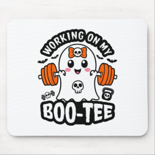 Arbeiten an meinem Boo-T-Shirt Halloween Tote Lift Mousepad