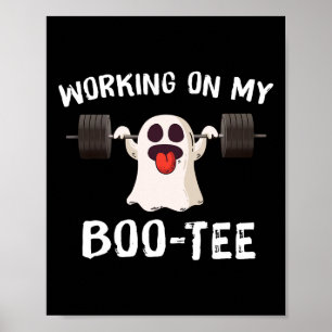 Arbeiten an meinem Boo-T-Shirt Halloween Tote Lift Poster