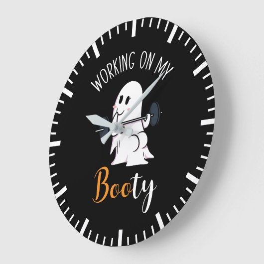 Arbeiten an meinem Hintern Boo Funny Halloween Gho Große Wanduhr (Winkel)