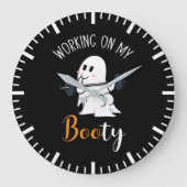 Arbeiten an meinem Hintern Boo Funny Halloween Gho Große Wanduhr (Vorderseite)
