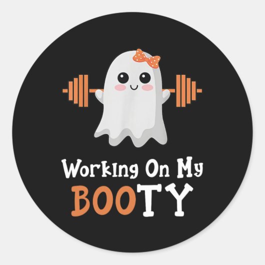 Arbeiten an meinem Hintern Boo-Ty Funny Halloween Runder Aufkleber (Vorderseite)