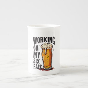Arbeiten an meinem Six Pack - T - Shirt-Design Porzellantasse