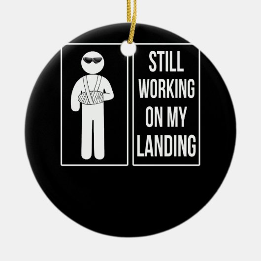 Arbeiten an meiner Landung mit zerbrochenem Arm Keramik Ornament (Vorne)